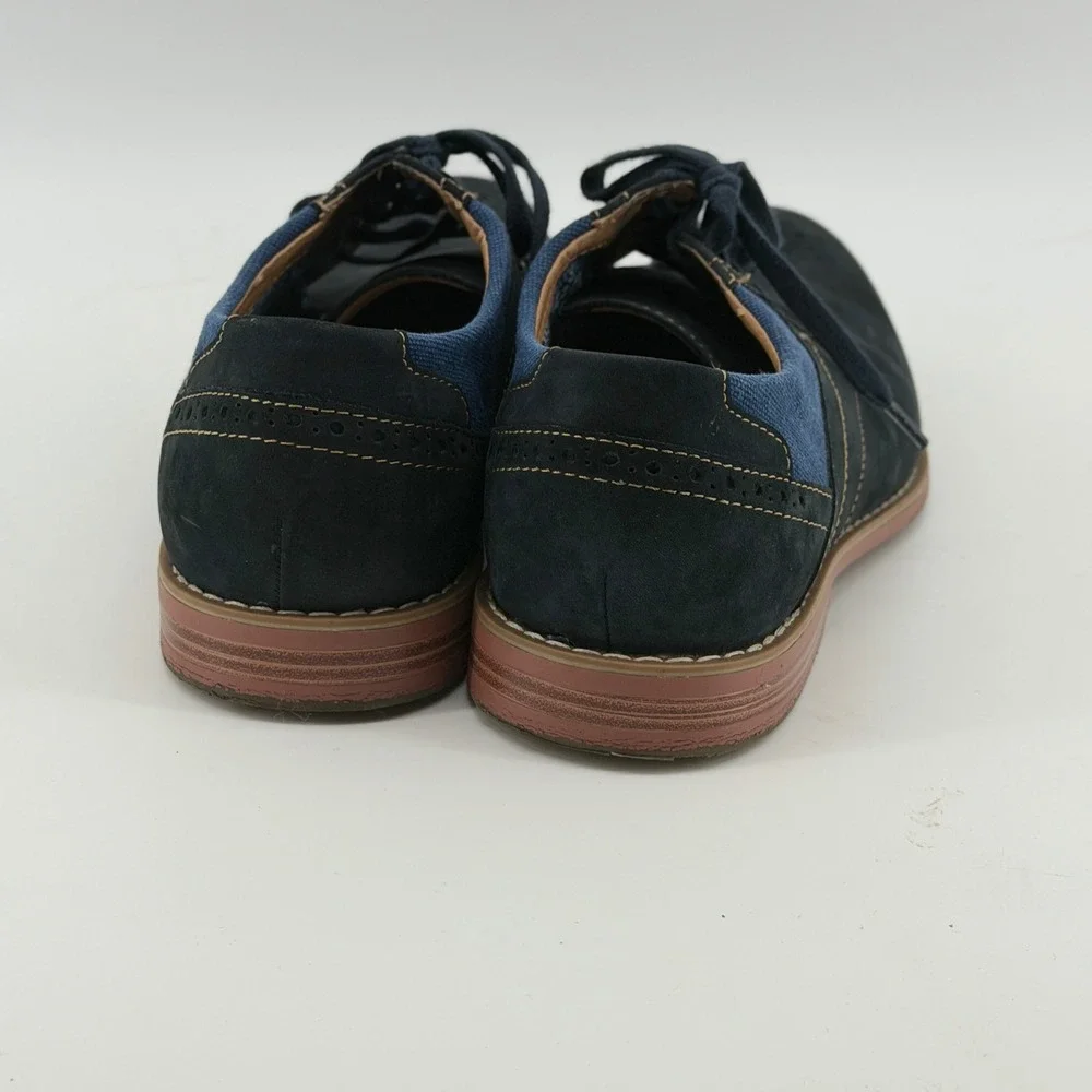 Stacy Adams Mens 25352-410 Navy Blue Suede Leather Textile Oxford Shoes Size 8 M